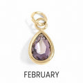 February Teardrop Birthstone Charm