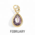 February Teardrop Birthstone Charm