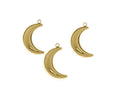 Waterproof Gold Crescent Moon Charm for Jewelry,SSPG013: