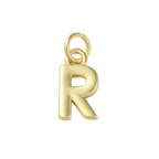 18k Gold Plated Brass Initial Charm Individual Letters: A
