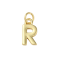 18k Gold Plated Brass Initial Charm Individual Letters: R