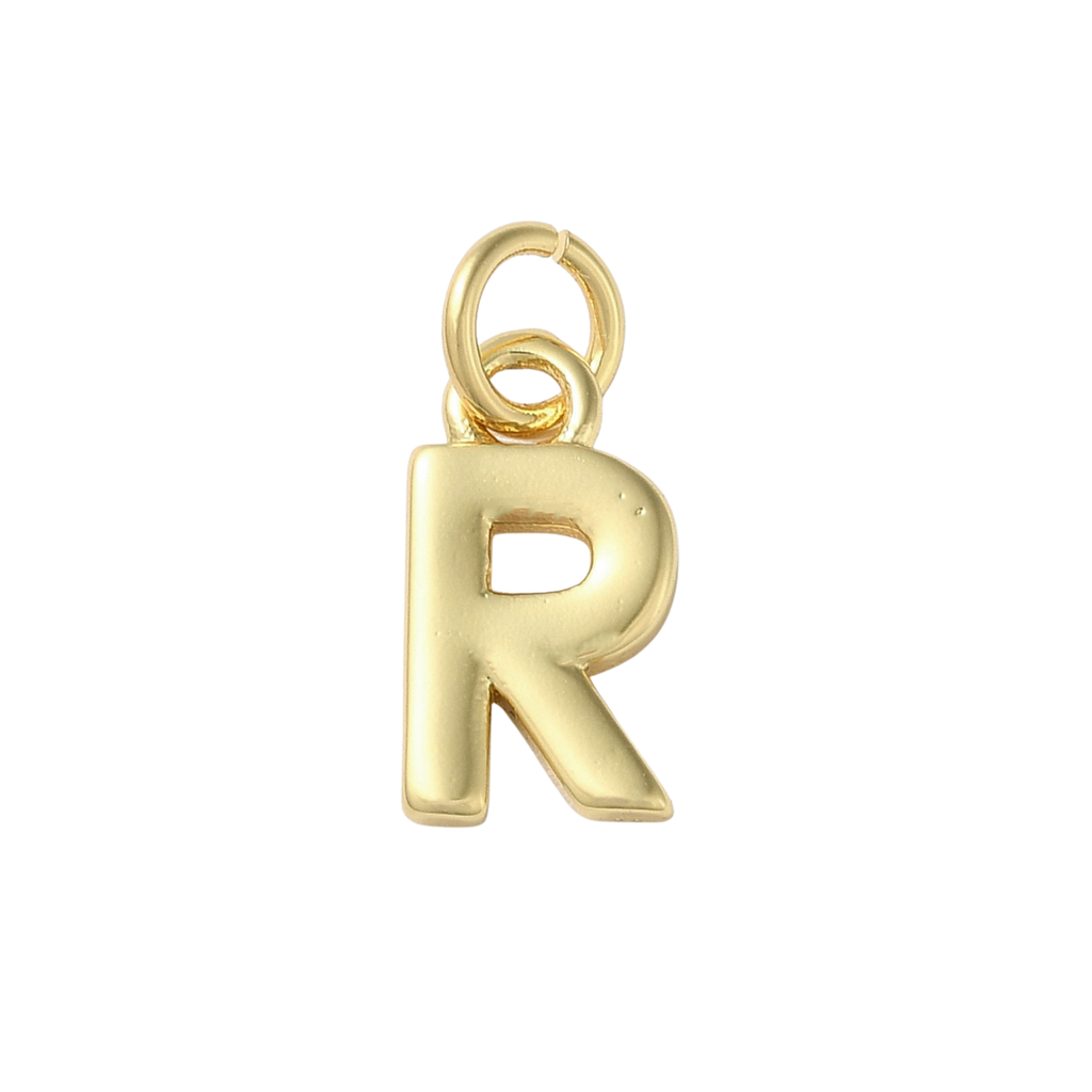 18k Gold Plated Brass Initial Charm Individual Letters: J