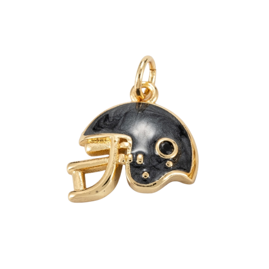 18k Gold Plated Brass Football Helmet Charm