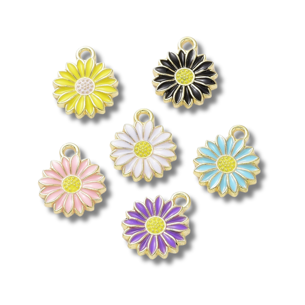Daisy Gold Charm: Yellow