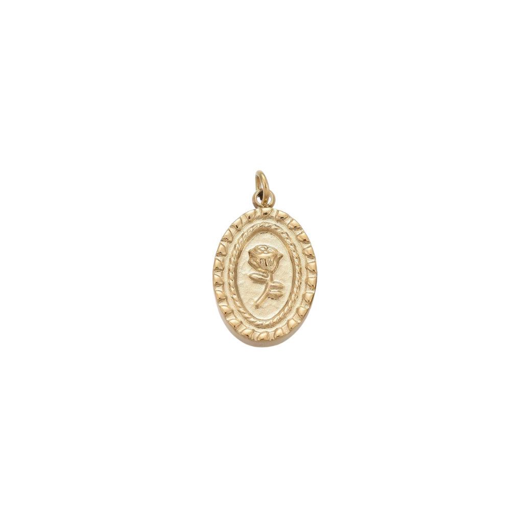 Gold Vintage Rose Charm