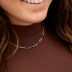 Silver Paperclip Chain Necklace