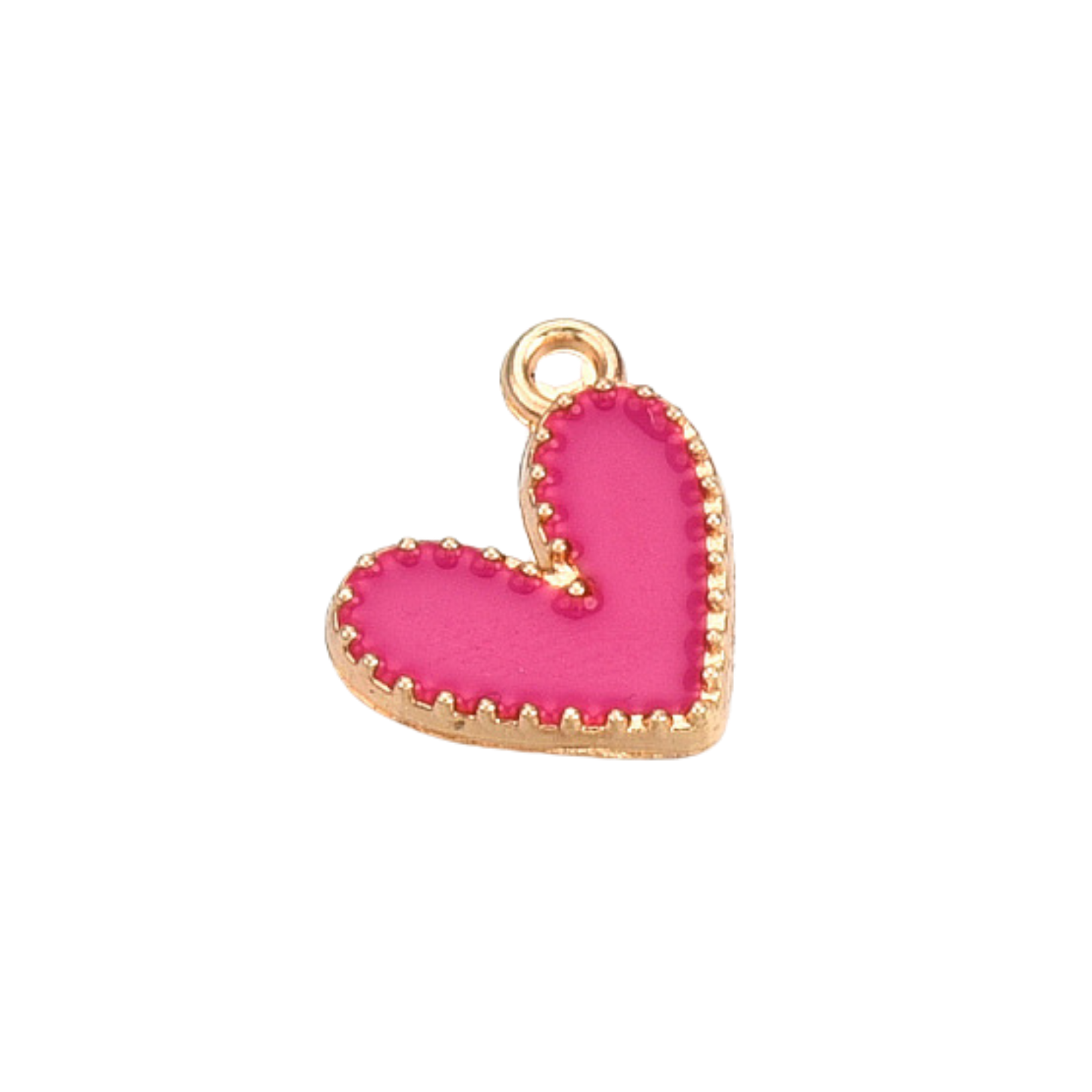 Gold Alloy Colorful Heart Charm: Black