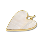 18k Gold Plated Brass Mother of Pearl Heart Charm