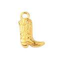 Gold Alloy Cowboy Boot Charm