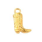 Gold Alloy Cowboy Boot Charm