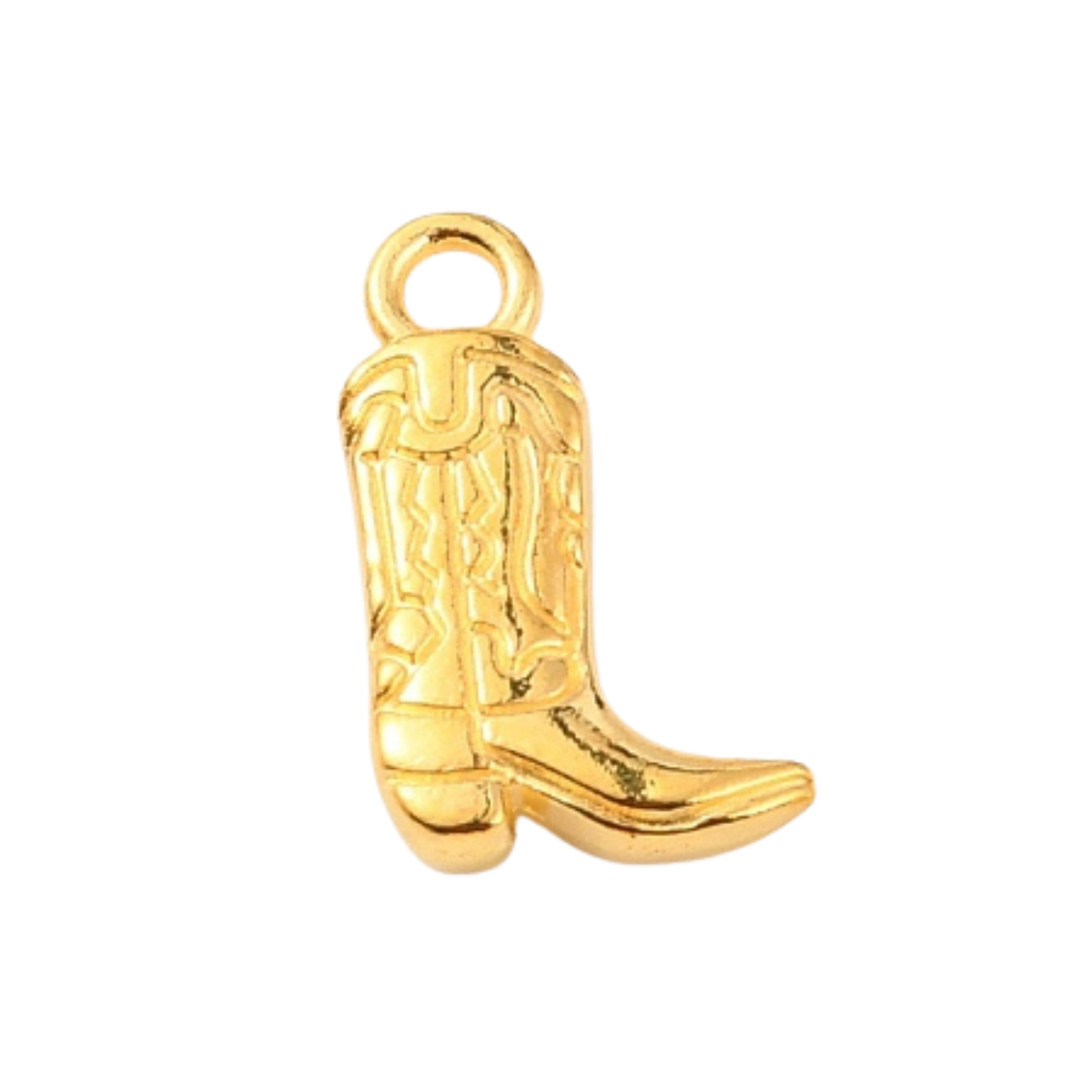 Gold Alloy Cowboy Boot Charm