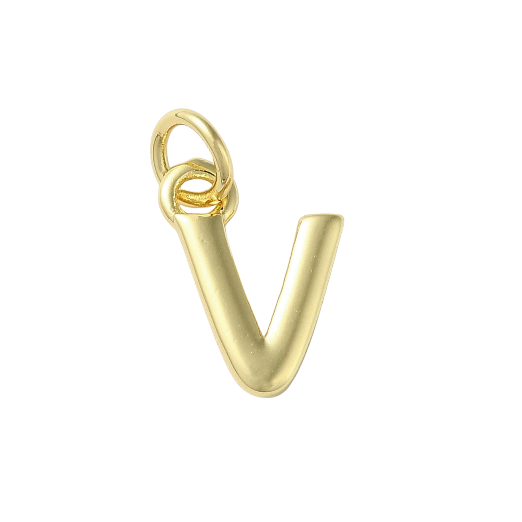 18k Gold Plated Brass Initial Charm Individual Letters: B