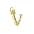 18k Gold Plated Brass Initial Charm Individual Letters: V