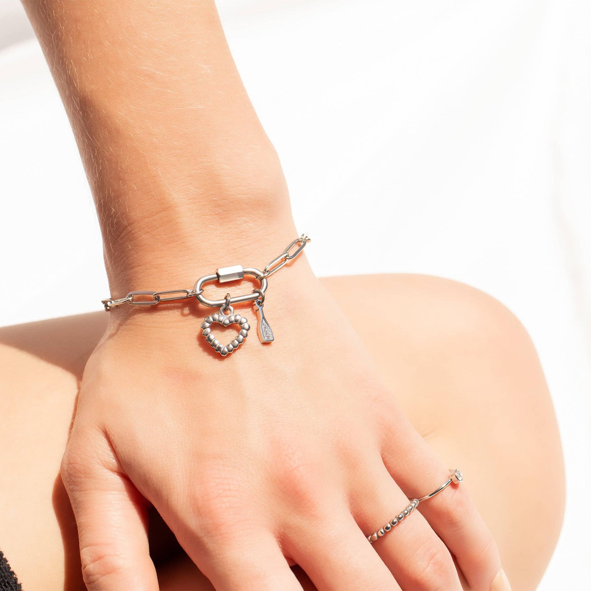 Gold Paperclip Carabiner Bracelet