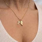 (9pc) 18K Gold PVD Stainless Steel Faith & Love Charm Set : Gold