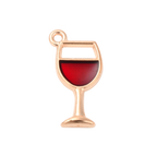 Gold Alloy Wine Glass Charm