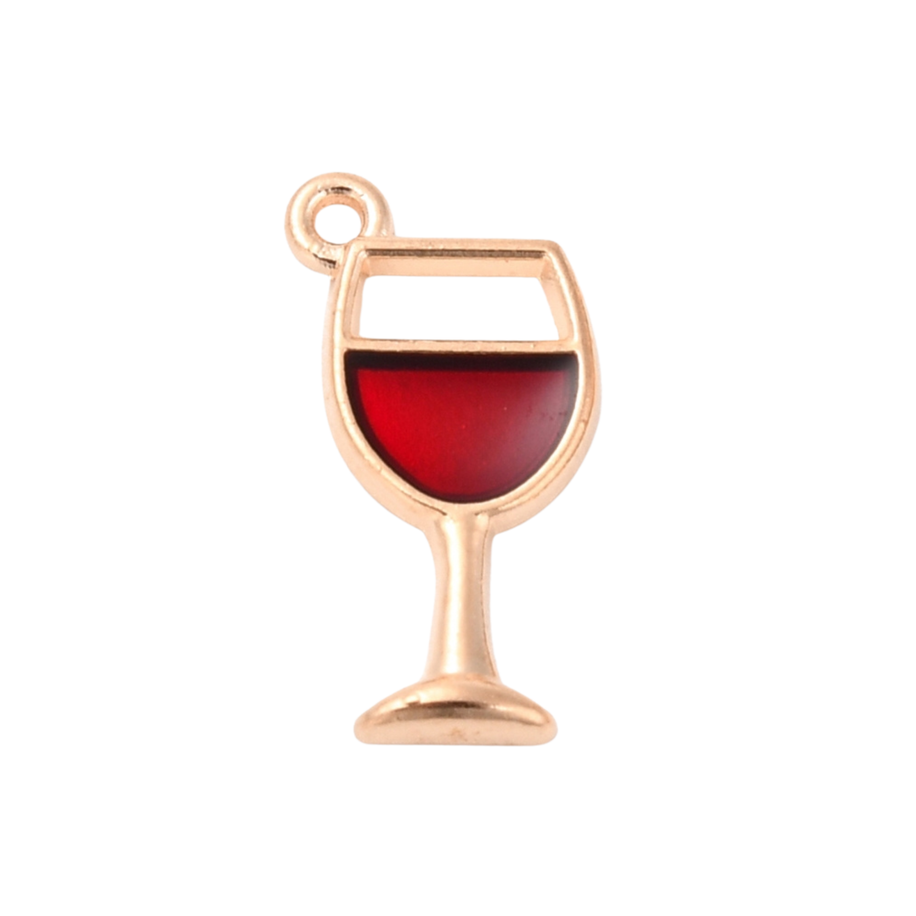 Gold Alloy Wine Glass Charm