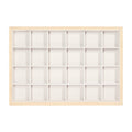 Natural Wood & Suede 24 Unit Jewelry Tray Display