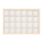 Natural Wood & Suede 24 Unit Jewelry Tray Display