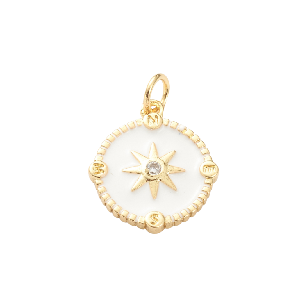 Gold North Star Compass Charm