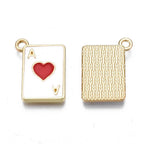 Gold Alloy Heart Poker Card Charm