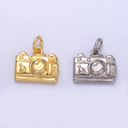 24K Gold Filled Vintage Photography Camera Charm in Gold & Silver | N013: GOLD