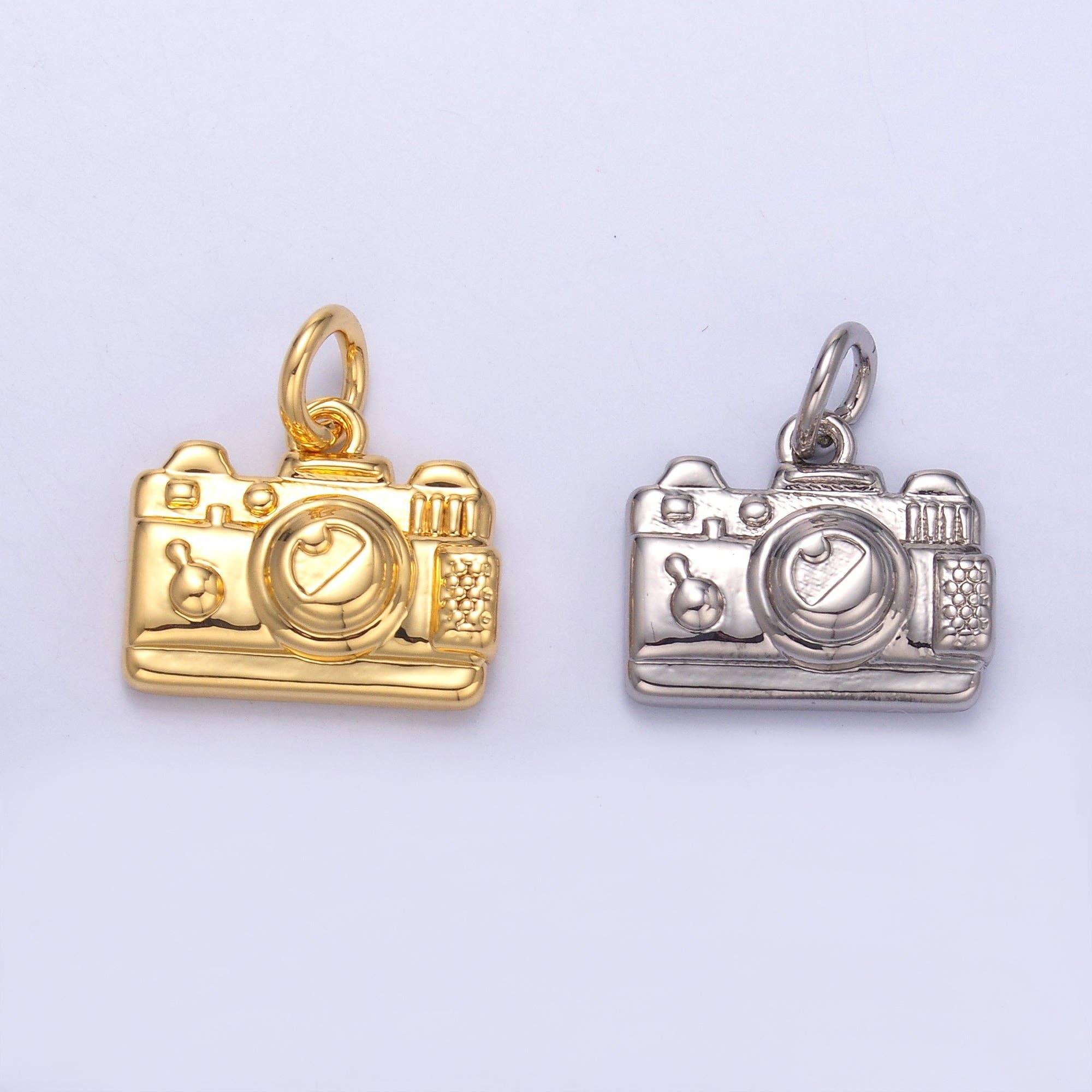 24K Gold Filled Vintage Photography Camera Charm in Gold & Silver | N013: GOLD