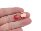 Red Apple/Pink Peach Charm for Teachers & Fruit Lovers: Red apple / 10 pieces