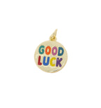 Rainbow Good Luck Coin Charm For Jewelry Making, CPG-CPS2785: Gold / 6pcs