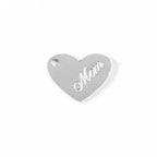 18K Gold PVD Stainless Steel Mom Heart Charm: Gold