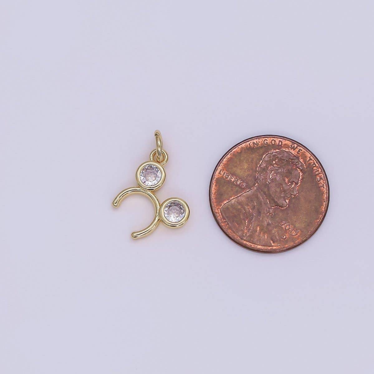 Disney 24K Gold Filled Clear CZ Round Headband Mini Charm | AF480