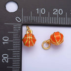 24K Gold Filled Basket Ball Sports 3D Multidimensional Charm | W435