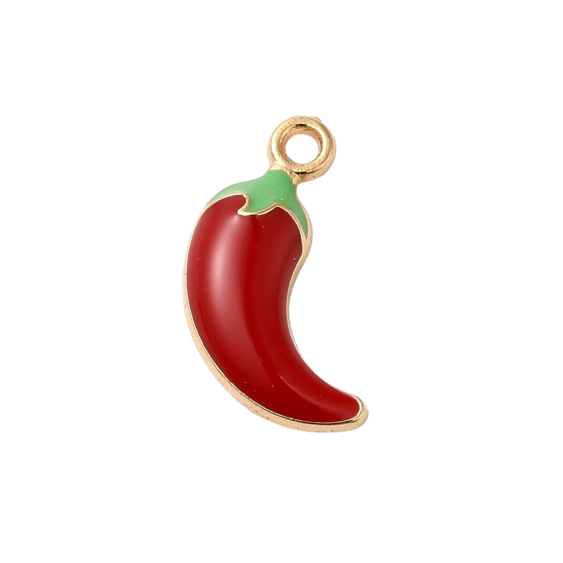 Gold Alloy Chili Pepper Charm