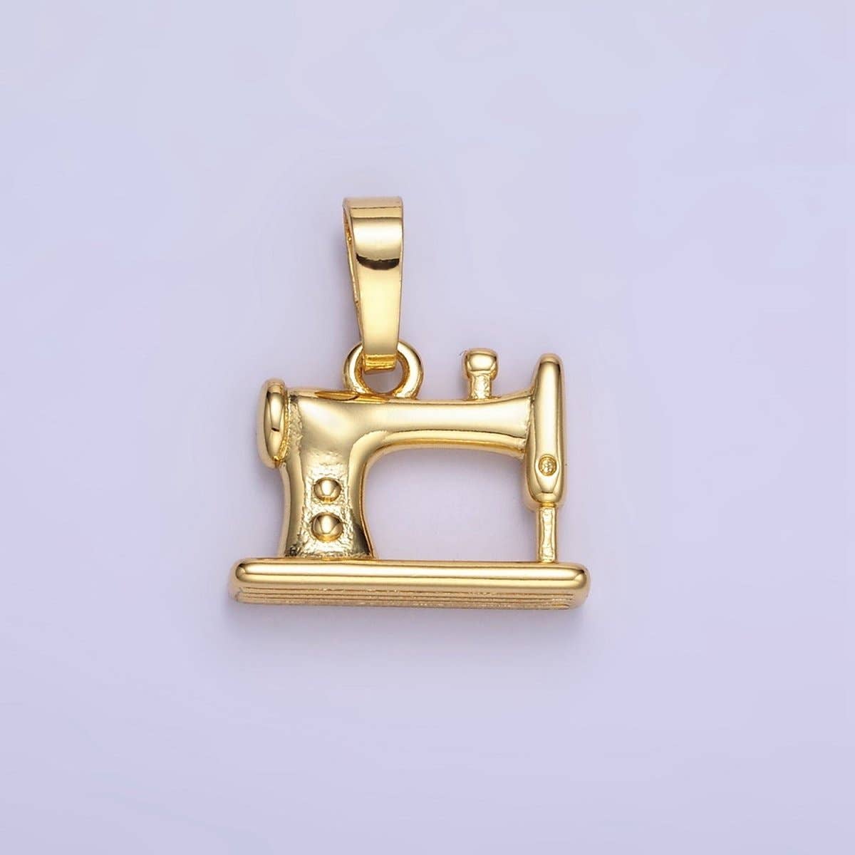 24K Gold Filled Sewing Machine Minimalist Appliance Pendant | AA1347