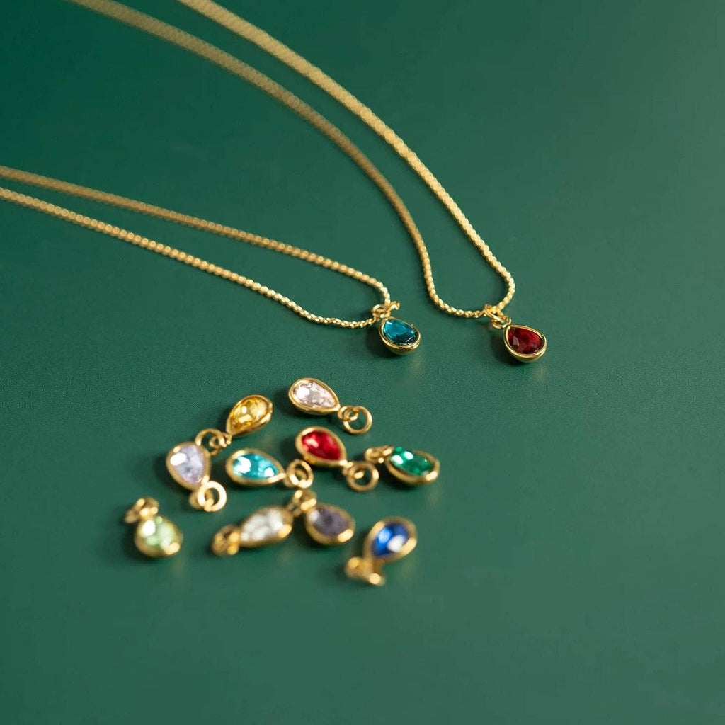 18K Gold PVD Teardrop Birthstone Charm: September