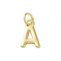 18k Gold Plated Brass Initial Charm Individual Letters: A