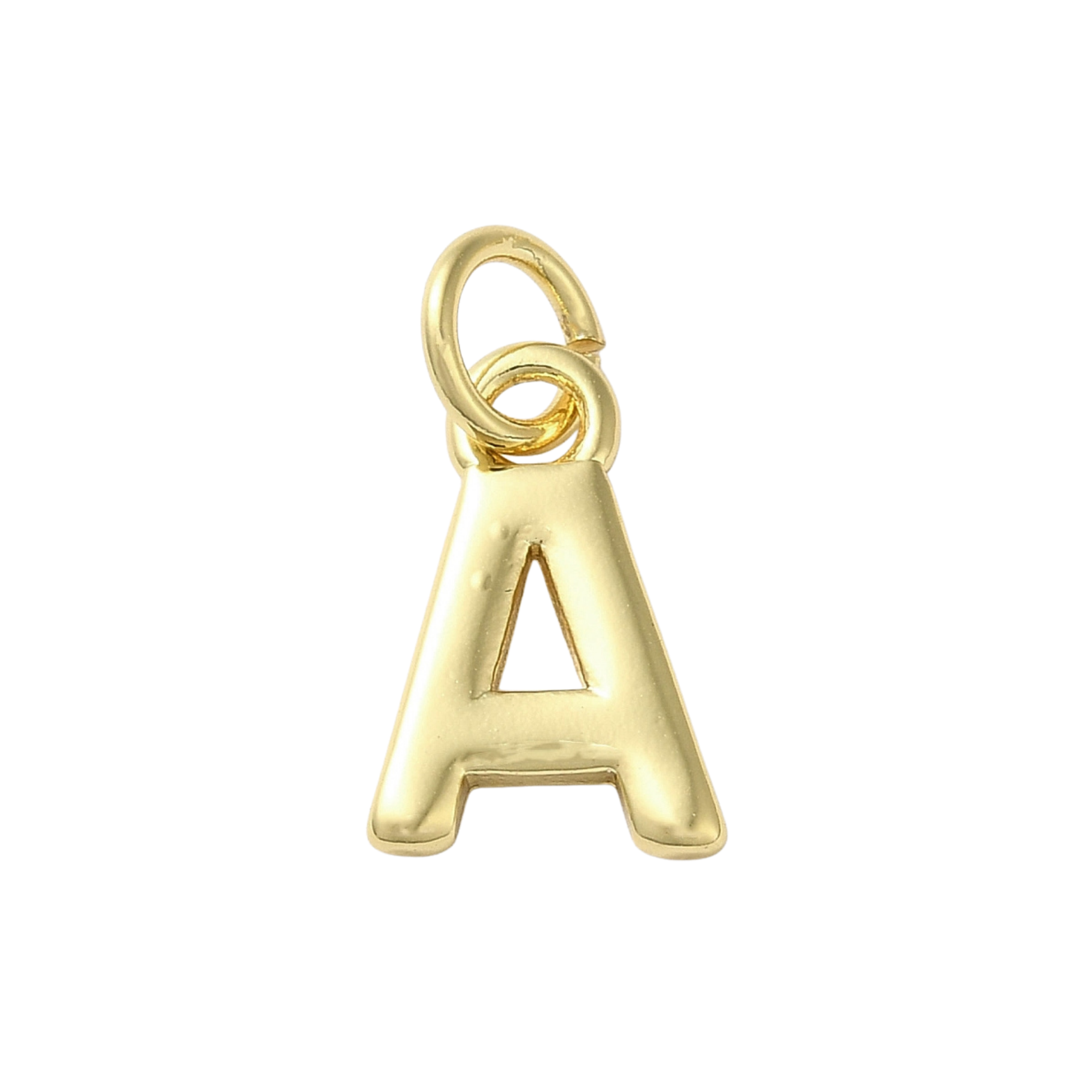 18k Gold Plated Brass Initial Charm Individual Letters: A