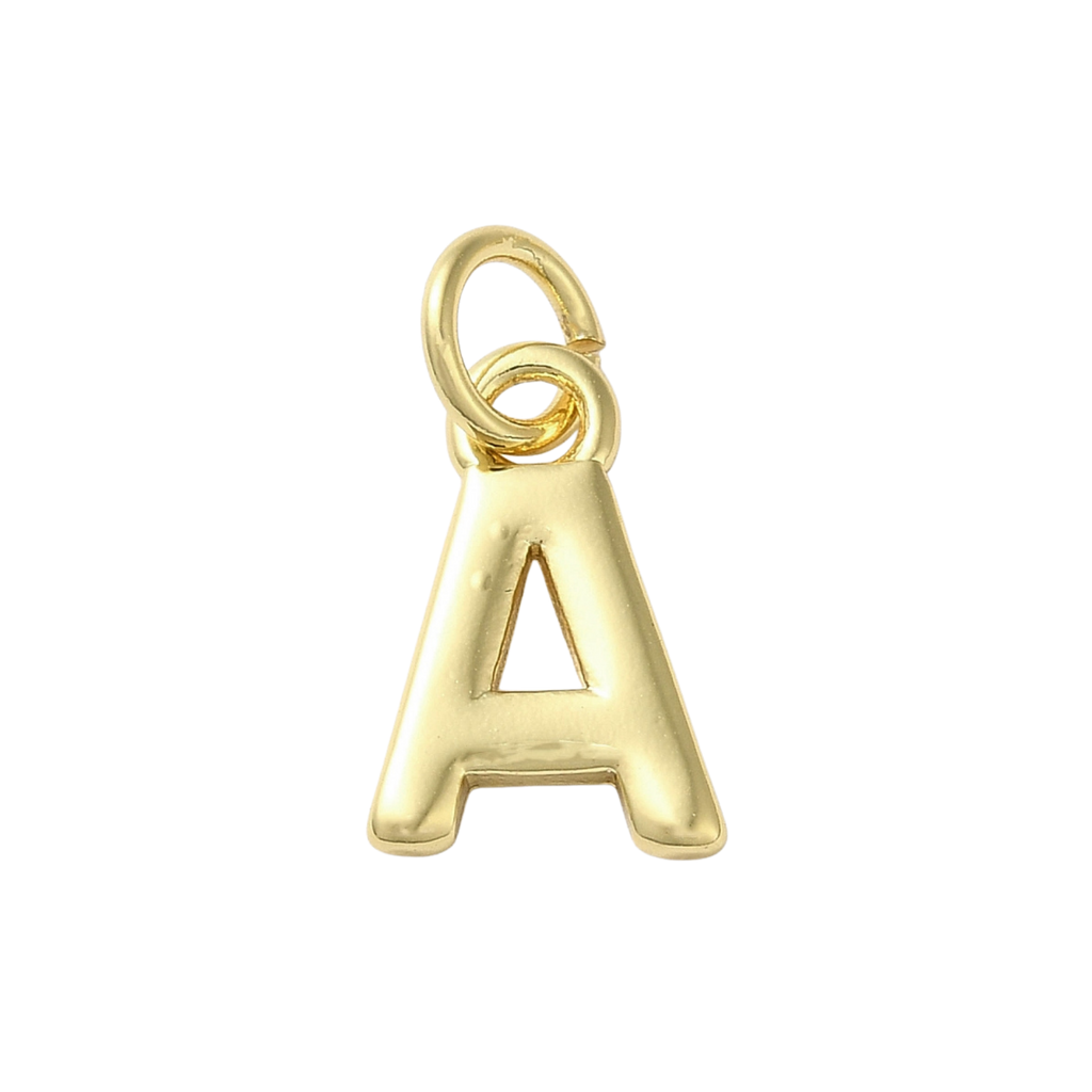 18k Gold Plated Brass Initial Charm Individual Letters: N