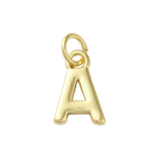 18k Gold Plated Brass Initial Charm Individual Letters: E