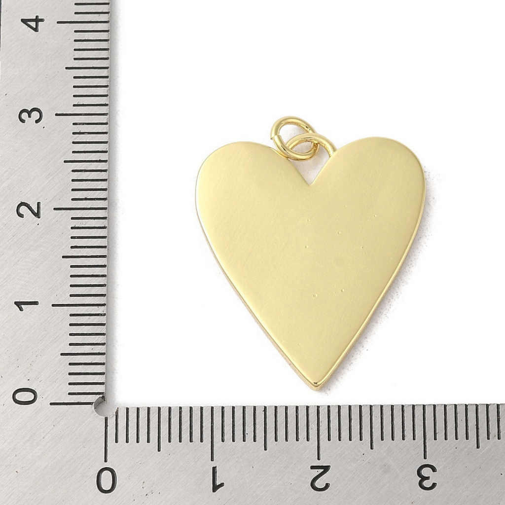 18k Gold Plated Brass Mother of Pearl Heart Charm