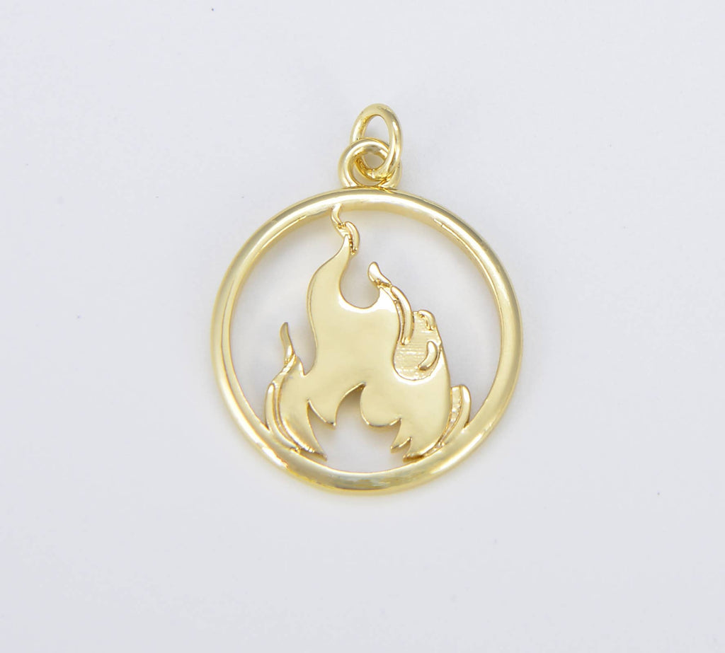 Fire Dainty 18K Gold Charm Element Charm CP1556: #02