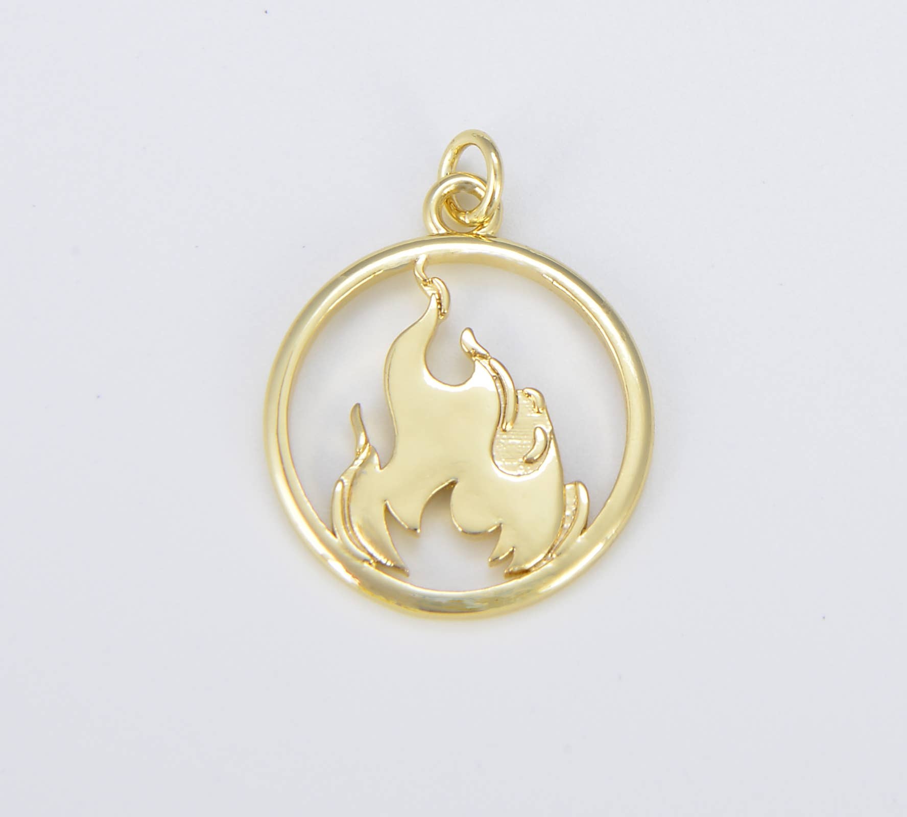 Fire Dainty 18K Gold Charm Element Charm CP1556: #02