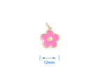 Gold Daisy Enamel Charm for Girls CPG1632: White / 10pcs