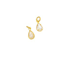 18k Gold Tear Drop Dainty Charm with Brilliant CZ, CPG2484: 10pcs