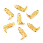 Gold Alloy Cowboy Boot Charm