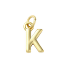 18k Gold Plated Brass Initial Charm Individual Letters: A