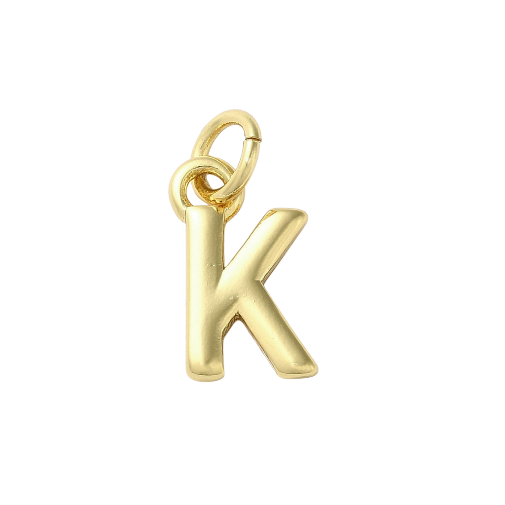 18k Gold Plated Brass Initial Charm Individual Letters: H