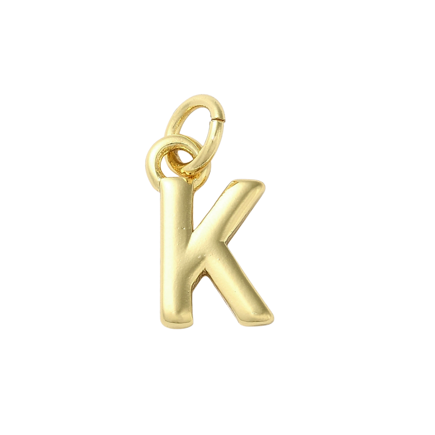 18k Gold Plated Brass Initial Charm Individual Letters: S