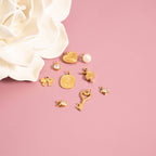 18K Gold PVD Ballerina Charm Bar Charm Set (9pc): Gold