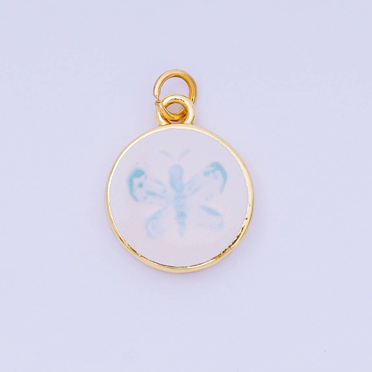Light Blue Painted Butterfly Charm